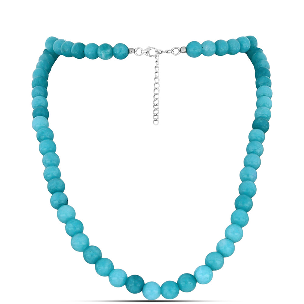 Silberhalskette mit Paraiba Quarz 1 