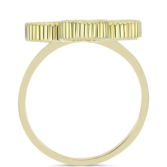 Goldplattierter Silberring mit Perlmutt