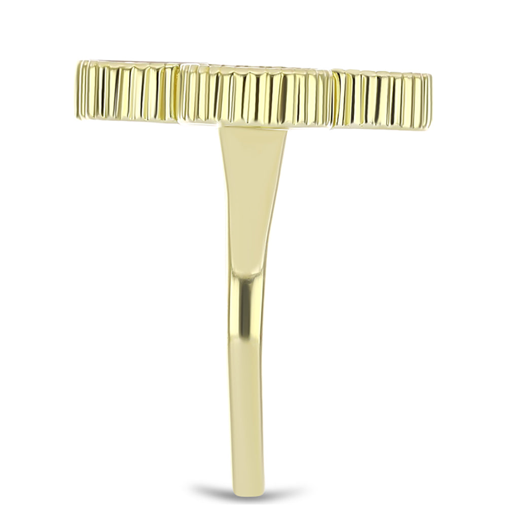 Goldplattierter Silberring mit Perlmutt