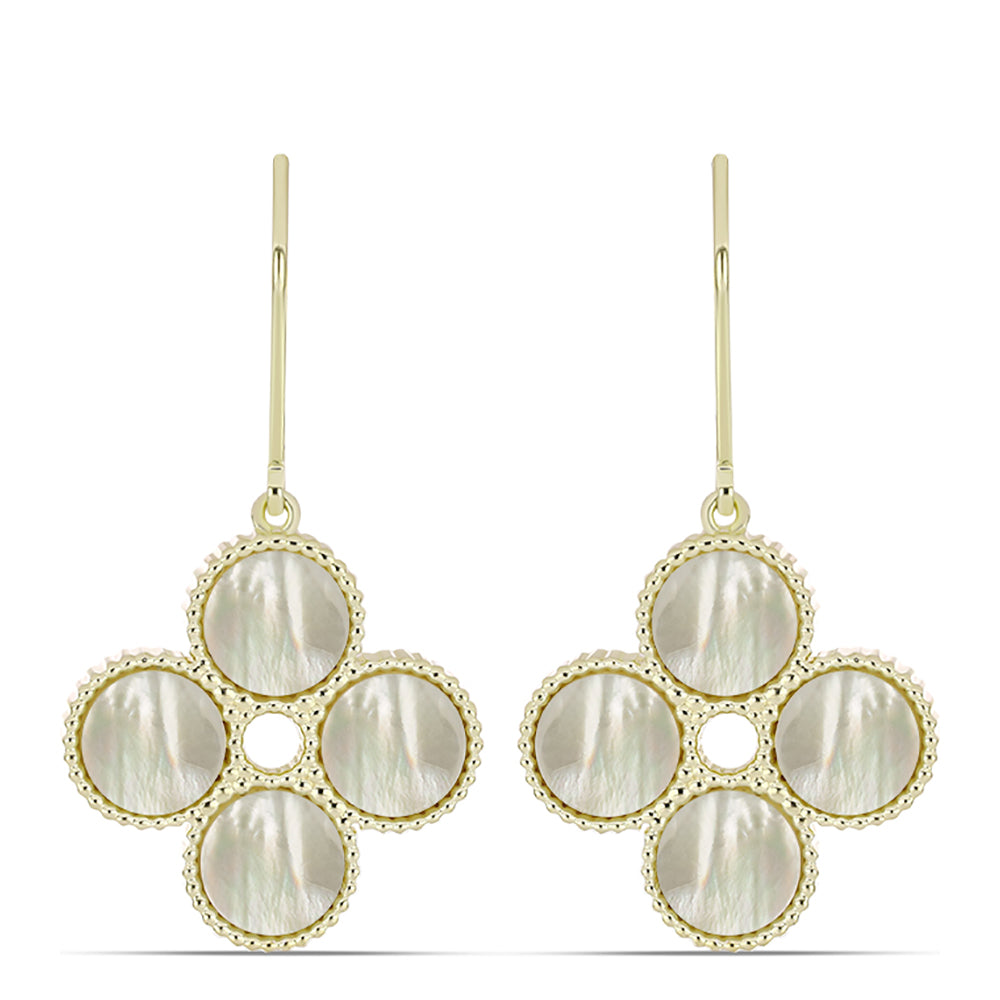 Goldplattierte Silberohrringe mit Perlmutt