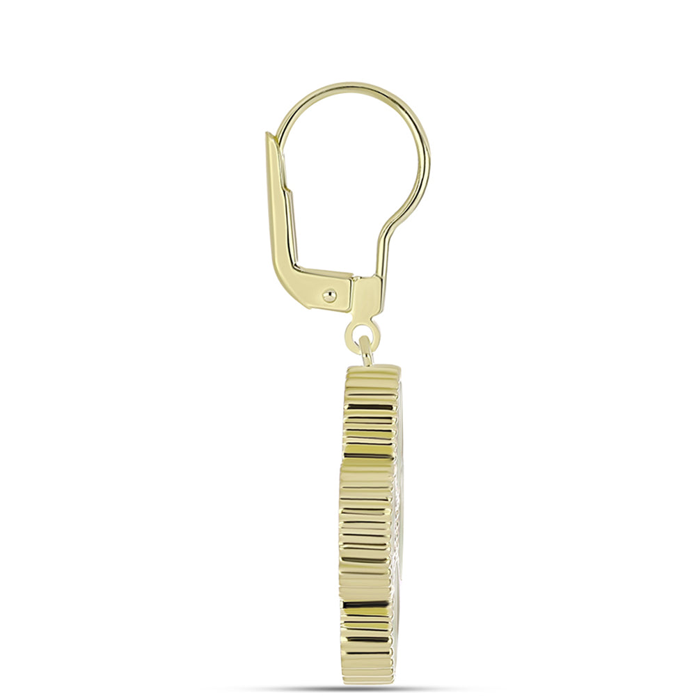 Goldplattierte Silberohrringe mit Perlmutt 2 