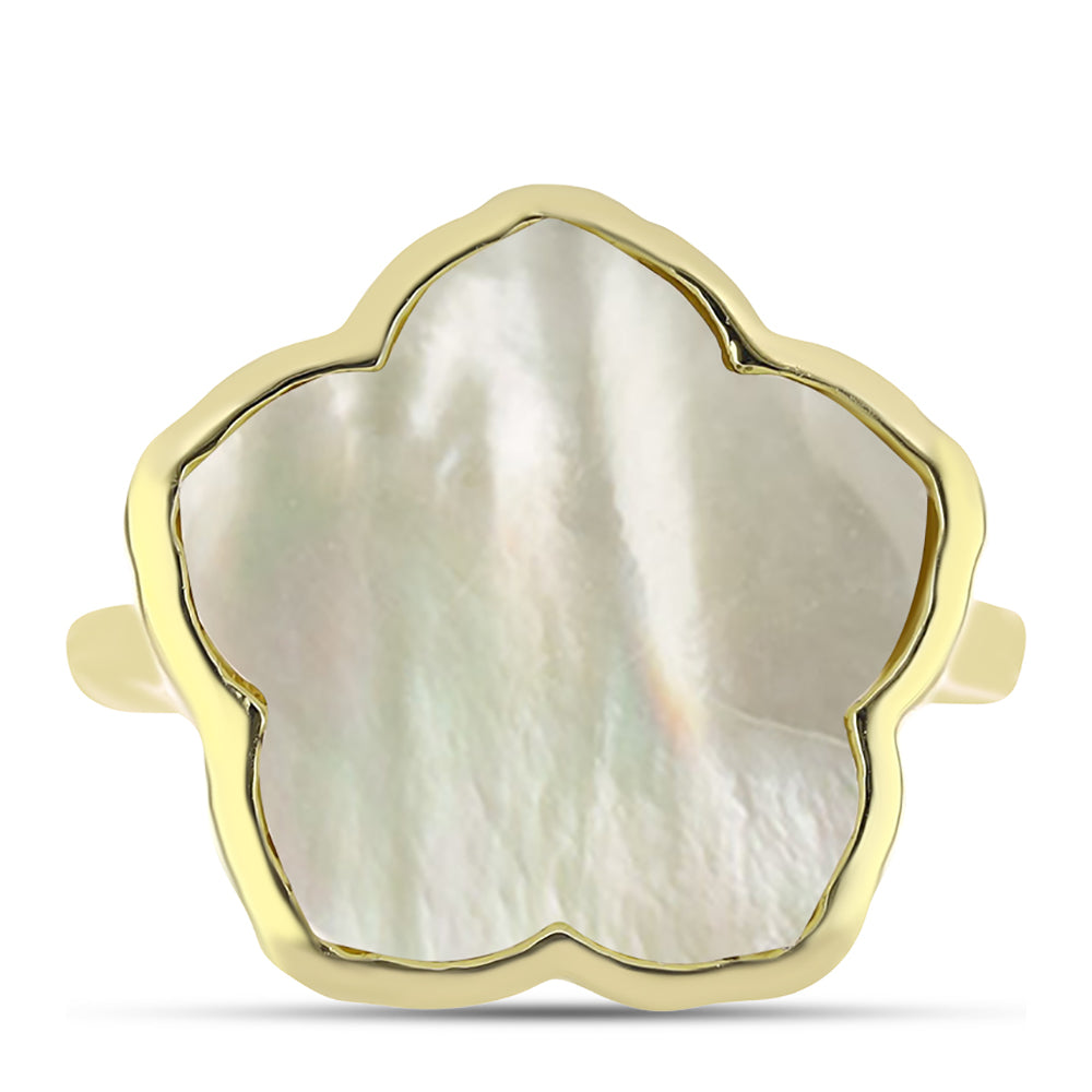 Goldplattierter Silberring mit Perlmutt 1 