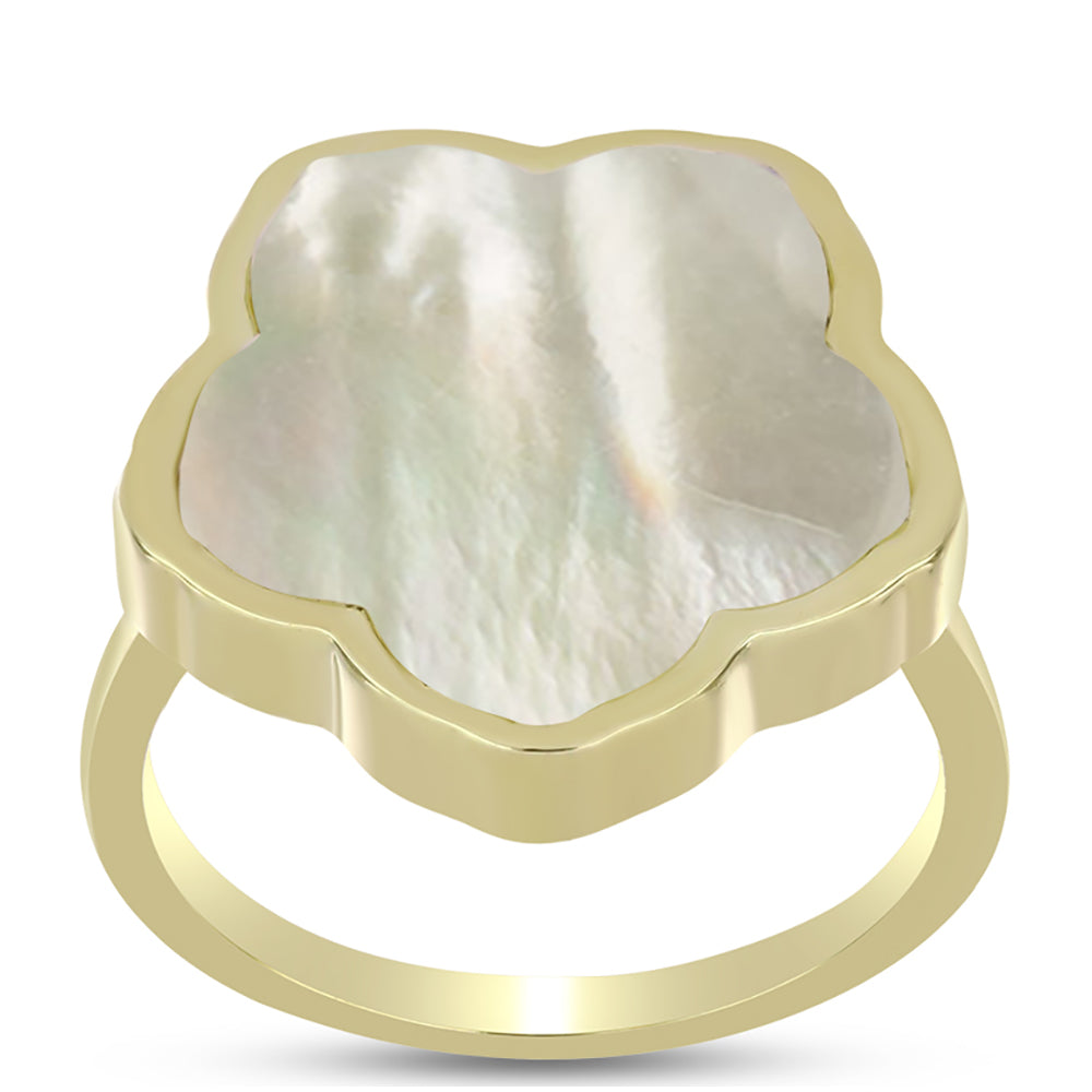 Goldplattierter Silberring mit Perlmutt 3 