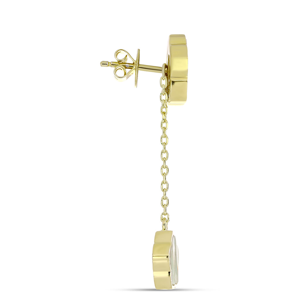 Goldplattierte Silberohrringe mit Perlmutt 2 