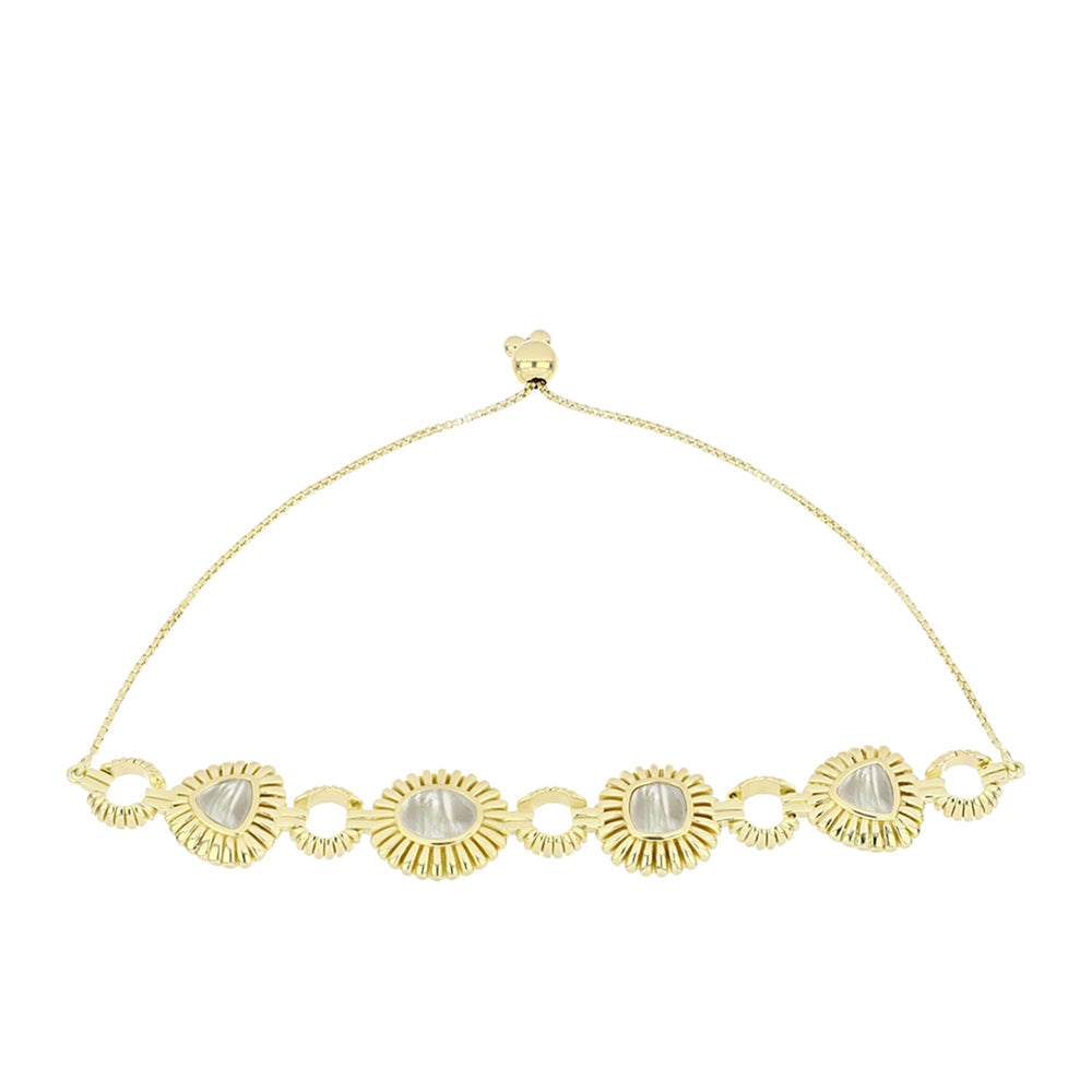 Goldplattiertes Silberarmband mit Perlmutt 1 