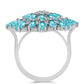 Silberring mit Paraiba Quarz und weißem Topas