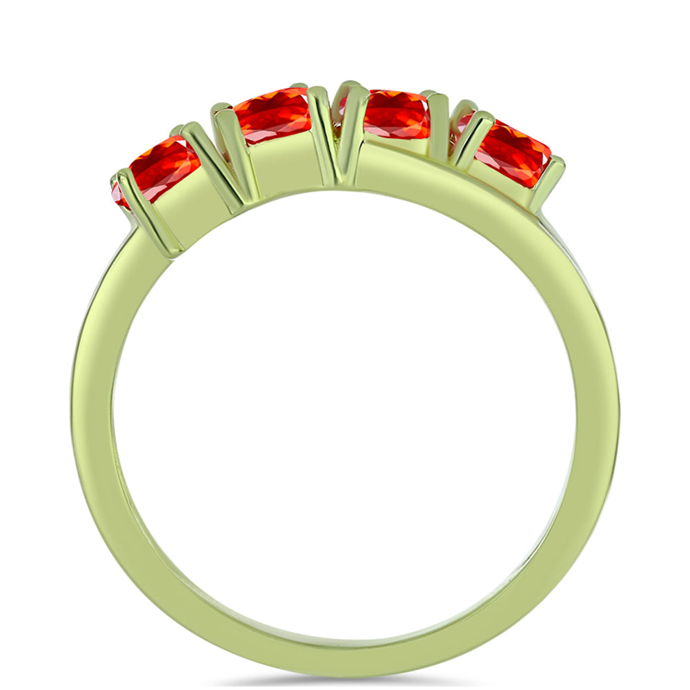 Goldplattierter Silberring mit äthiopischem rotem Opal aus Lega Dembi 2 