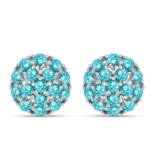 Silberohrringe mit Paraiba Quarz
