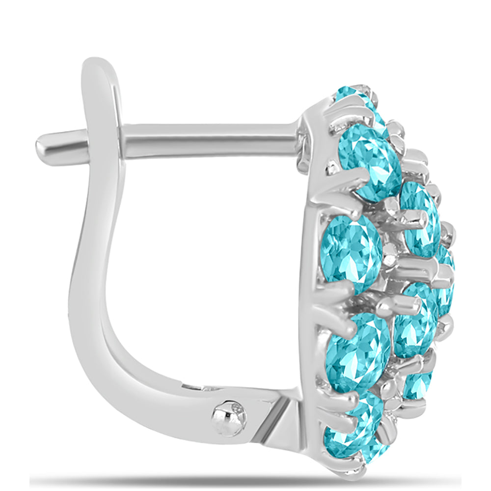 Silberohrringe mit Paraiba Quarz 2 