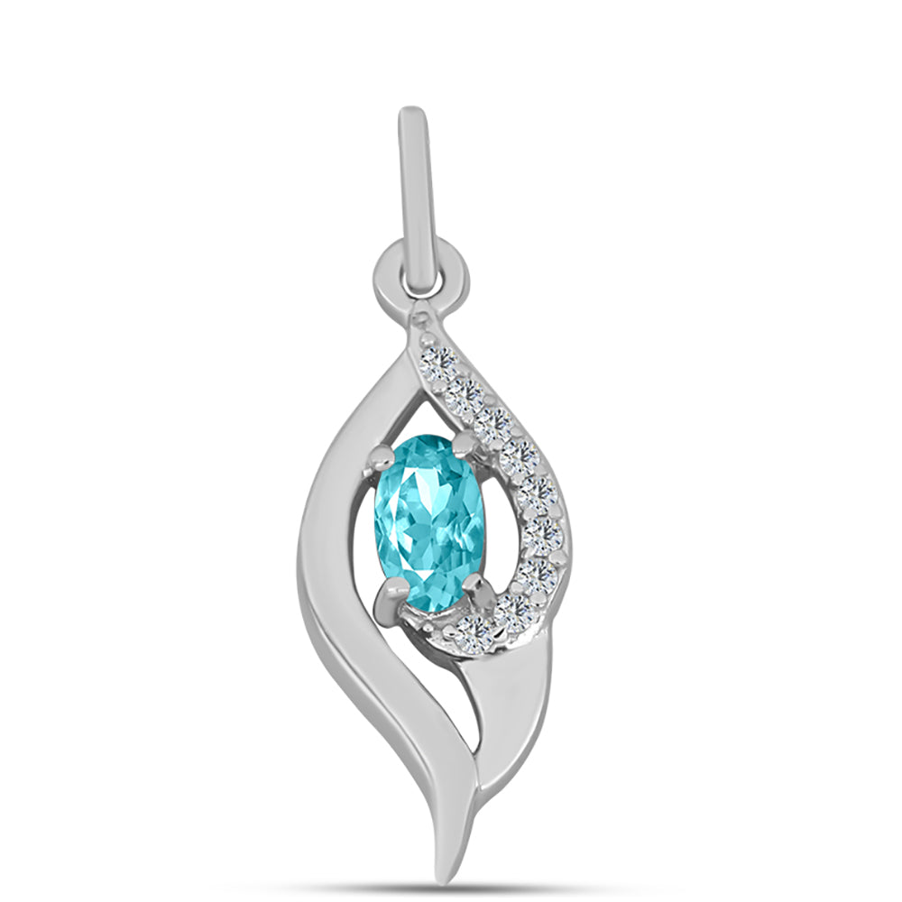Silberanhänger mit Paraiba Quarz und weißem Topas 1 