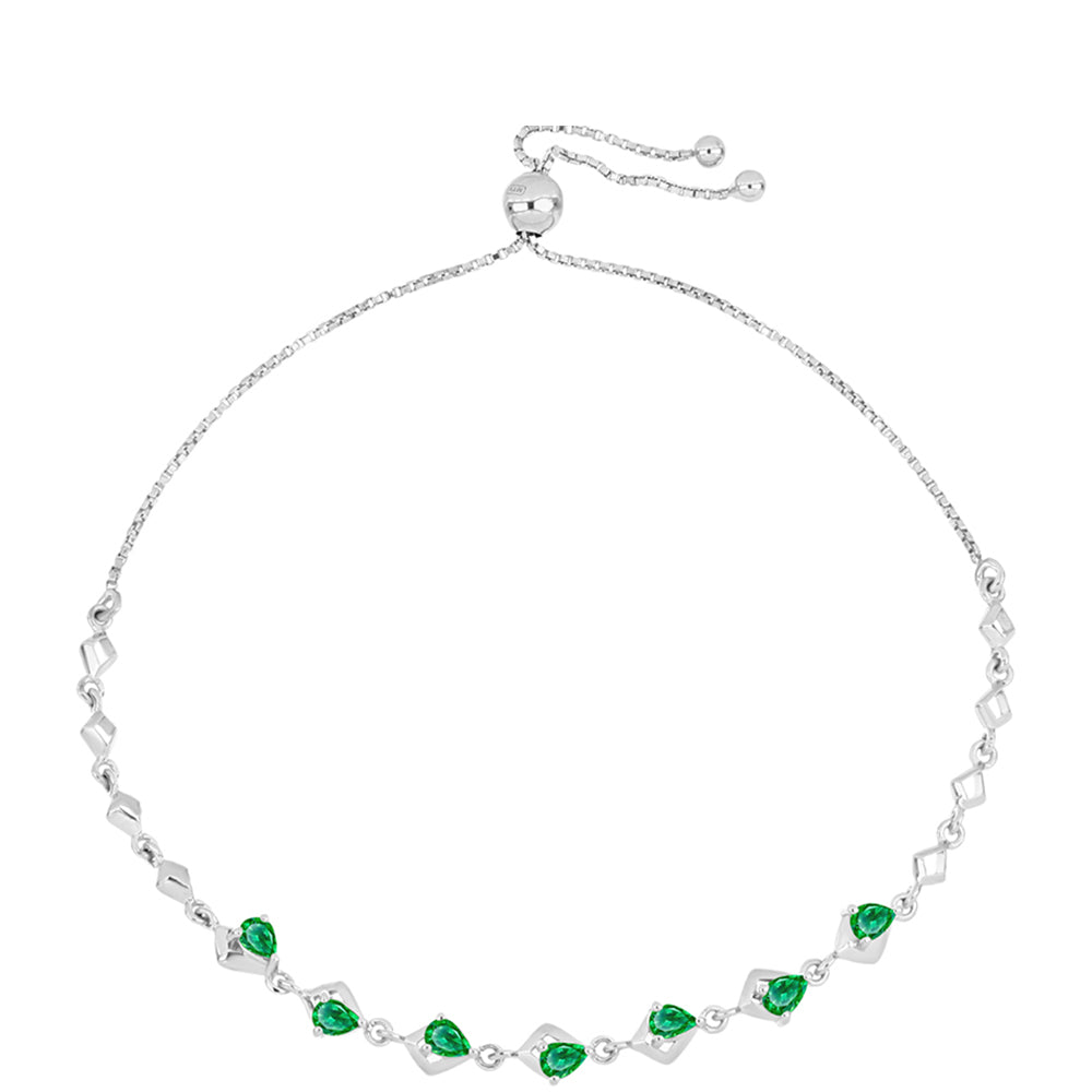 Silberarmband mit Kijani-Granat