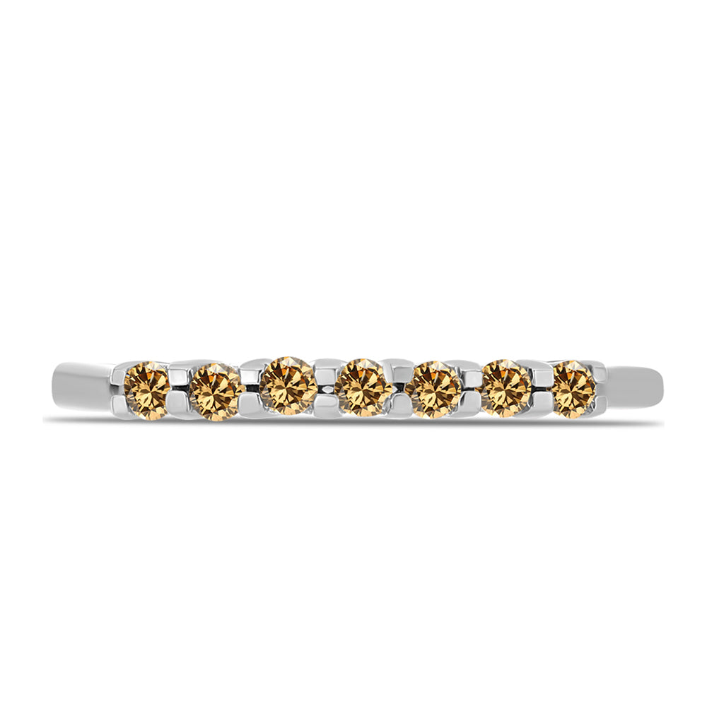 Silberring mit Champagnerfarbenem Moissanit
