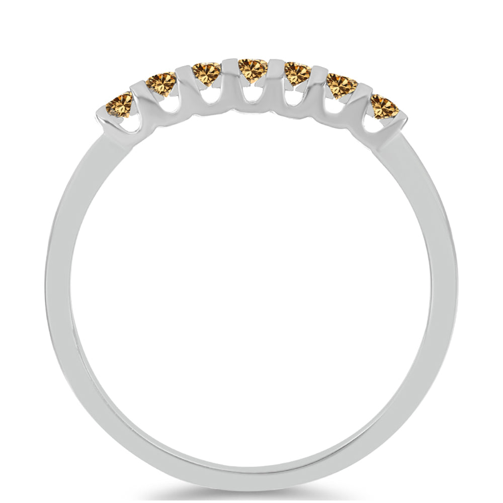 Silberring mit Champagnerfarbenem Moissanit 3 