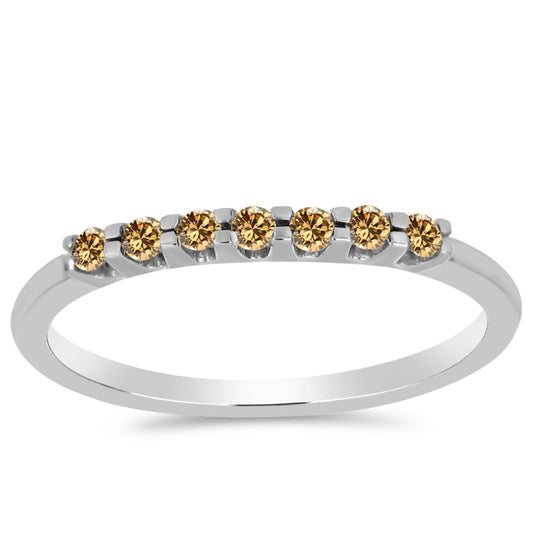 Silberring mit Champagnerfarbenem Moissanit