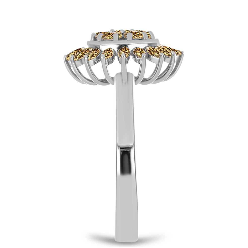 Silberring mit Champagnerfarbenem Moissanit 4 