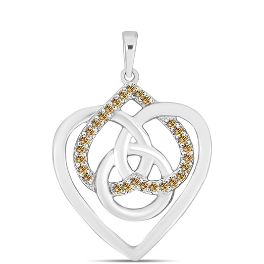 Silberanhänger mit Champagnerfarbenem Moissanit