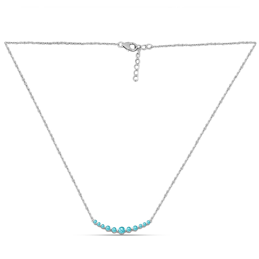 Silberhalskette mit Paraiba Quarz 1 