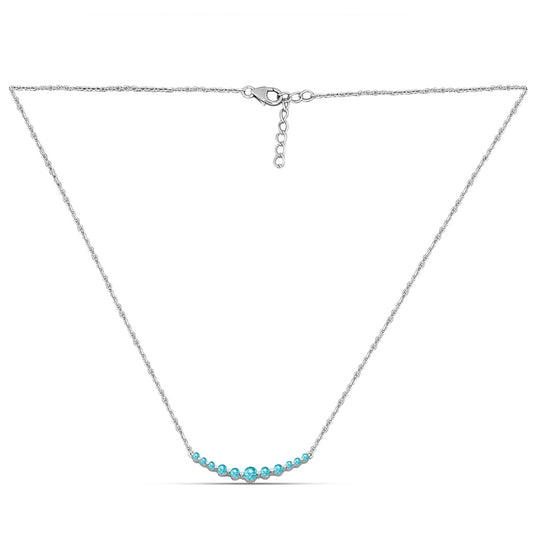 Silberhalskette mit Paraiba Quarz