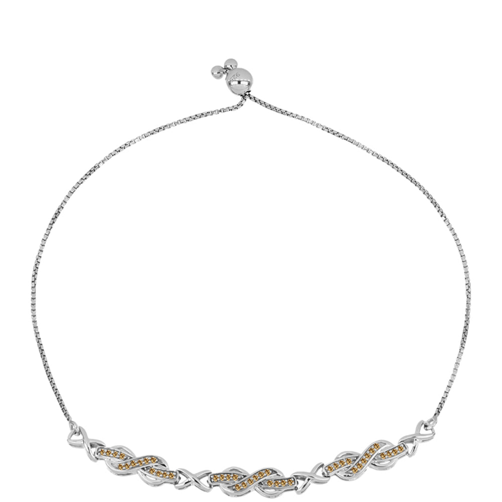 Silberarmband mit Champagnerfarbenem Moissanit 1 