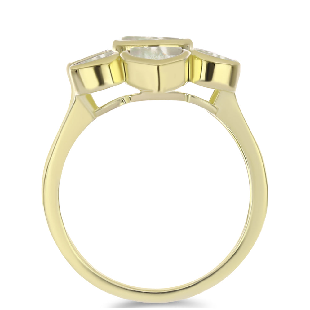 Goldplattierter Silberring mit Perlmutt