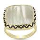 Goldplattierter Silberring mit Perlmutt