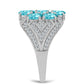 Silberring mit Paraiba Quarz und weißem Topas