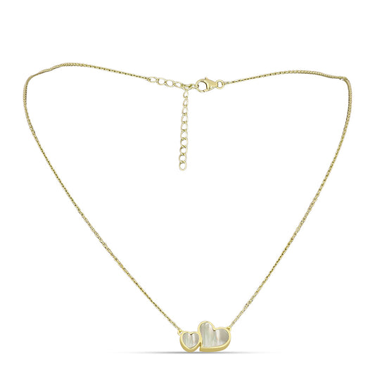 Goldplattierte Silberhalskette mit Perlmutt