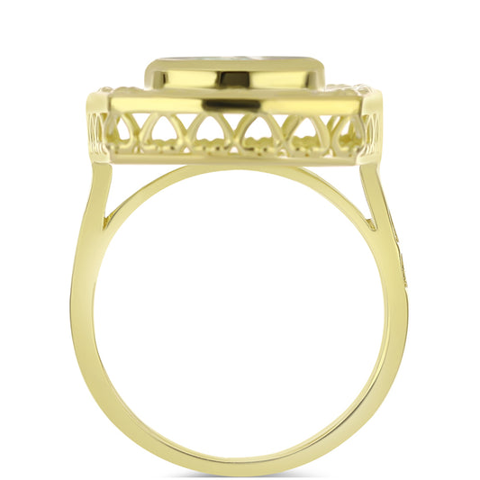 Goldplattierter Silberring mit Perlmutt