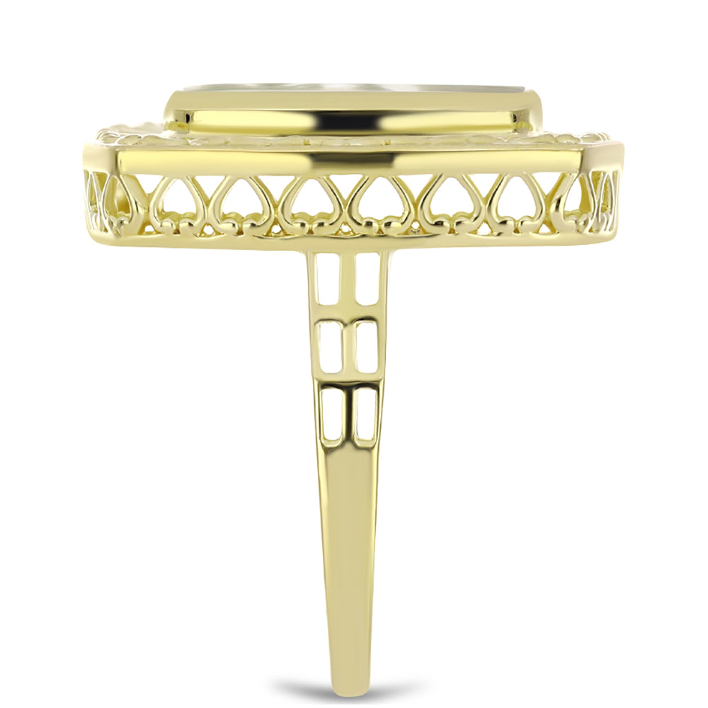 Goldplattierter Silberring mit Perlmutt 4 