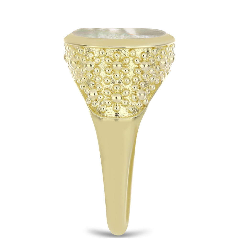 Goldplattierter Silberring mit Perlmutt 4 