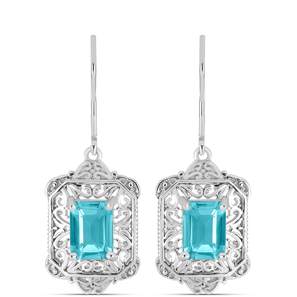 Silberohrringe mit Paraiba Quarz 1 