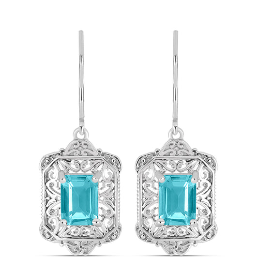 Silberohrringe mit Paraiba Quarz
