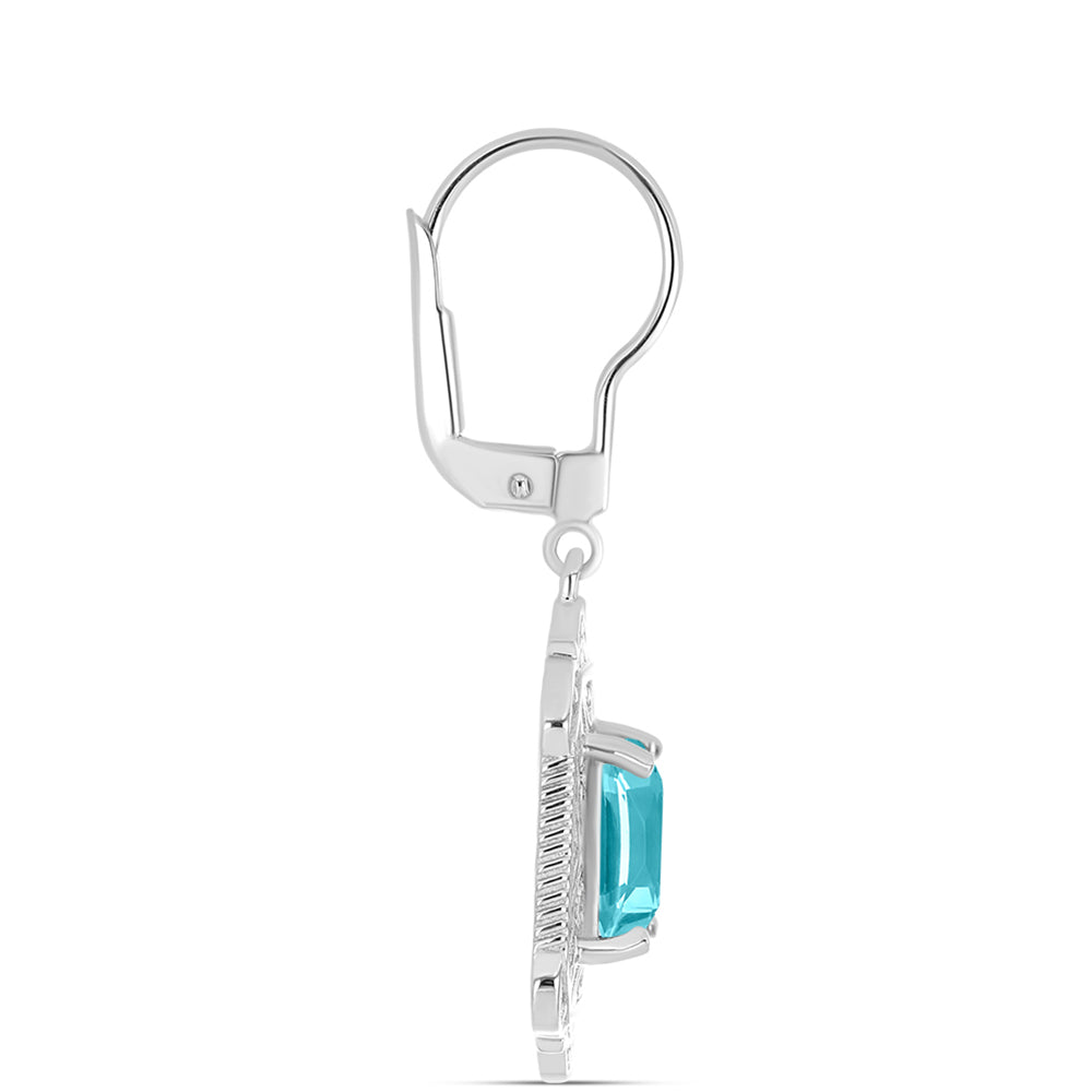 Silberohrringe mit Paraiba Quarz 2 
