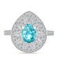 Silberring mit Paraiba Quarz und weißem Topas