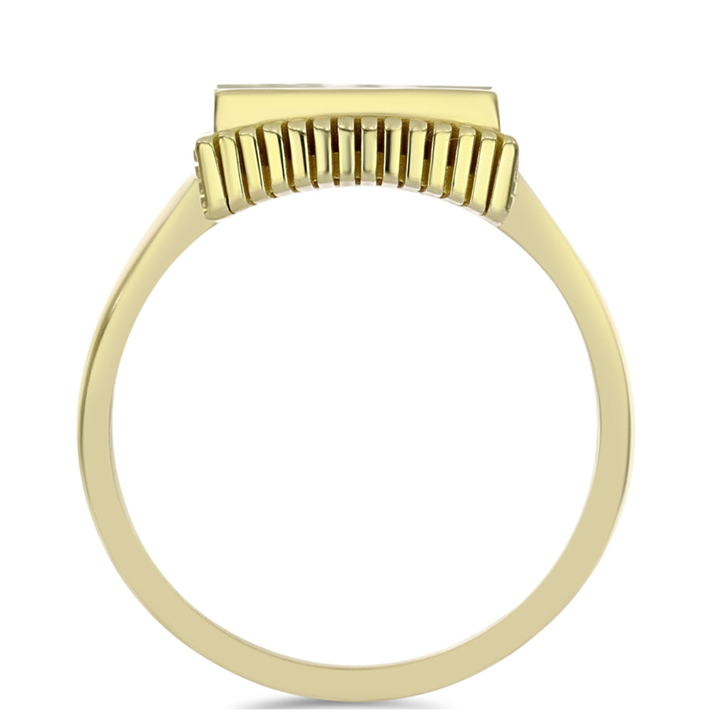 Goldplattierter Silberring mit Perlmutt