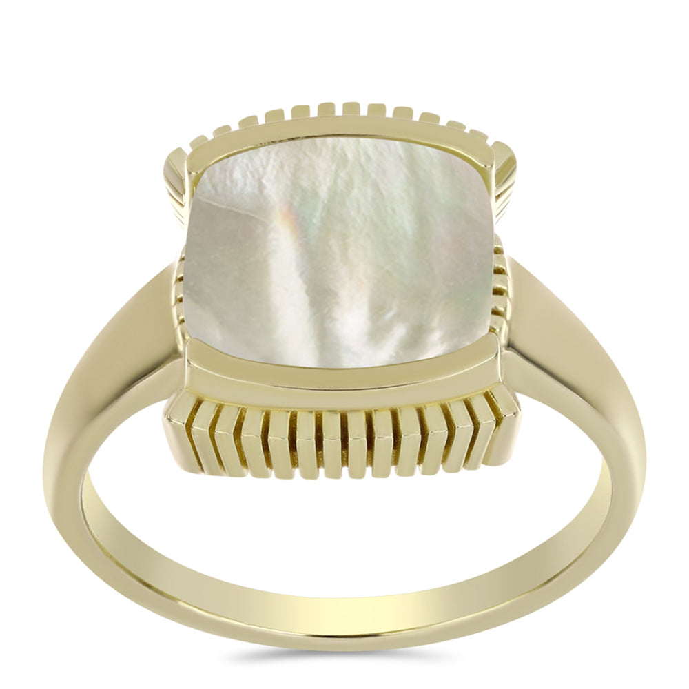 Goldplattierter Silberring mit Perlmutt 3 