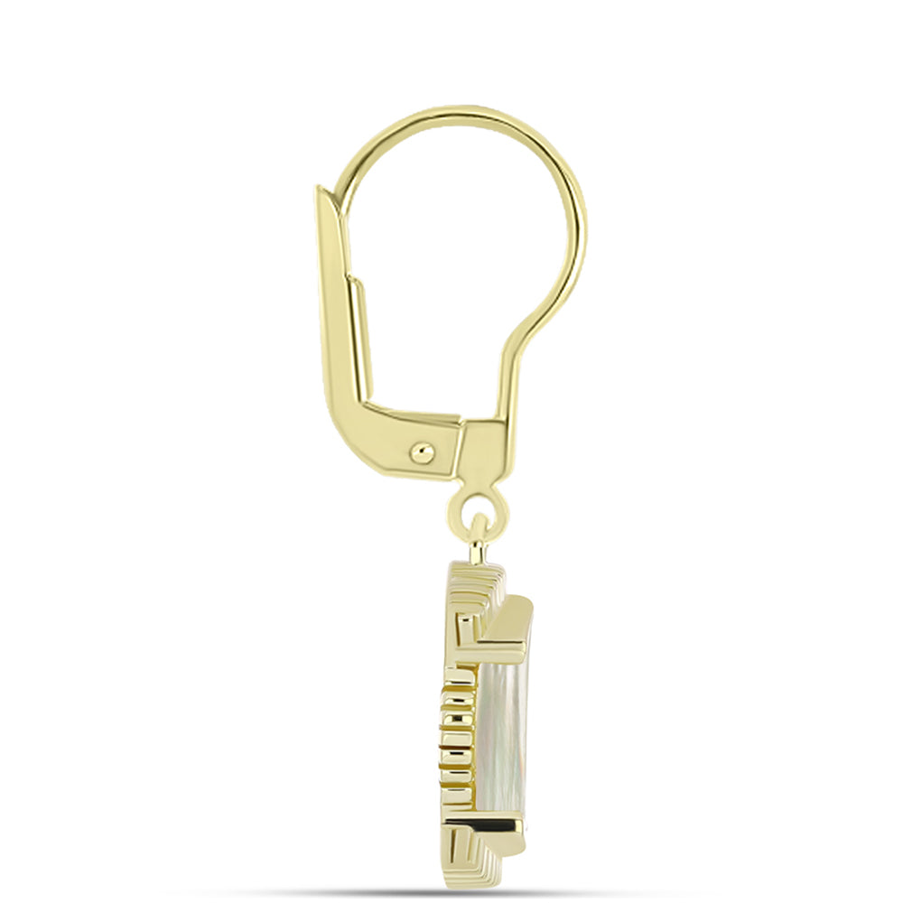 Goldplattierte Silberohrringe mit Perlmutt 2 