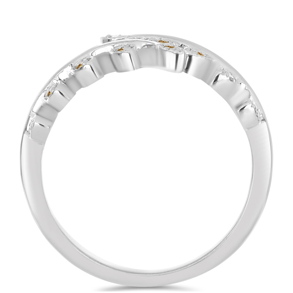 Silberring mit Champagnerfarbenem Moissanit 2 