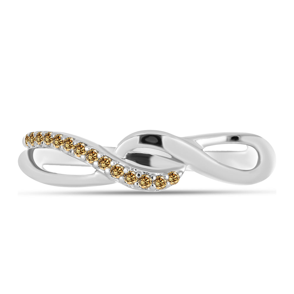 Silberring mit Champagnerfarbenem Moissanit 1 