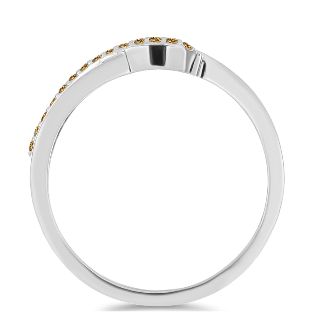 Silberring mit Champagnerfarbenem Moissanit 2 