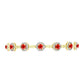 Goldplattiertes Silberarmband mit äthiopischem rotem Opal aus Lega Dembi und weißem Topas