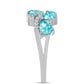 Silberring mit Paraiba Quarz und weißem Topas
