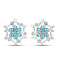 Silberohrringe mit Paraiba Quarz und weißem Topas