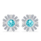 Silberohrringe mit Paraiba Quarz und weißem Zirkon