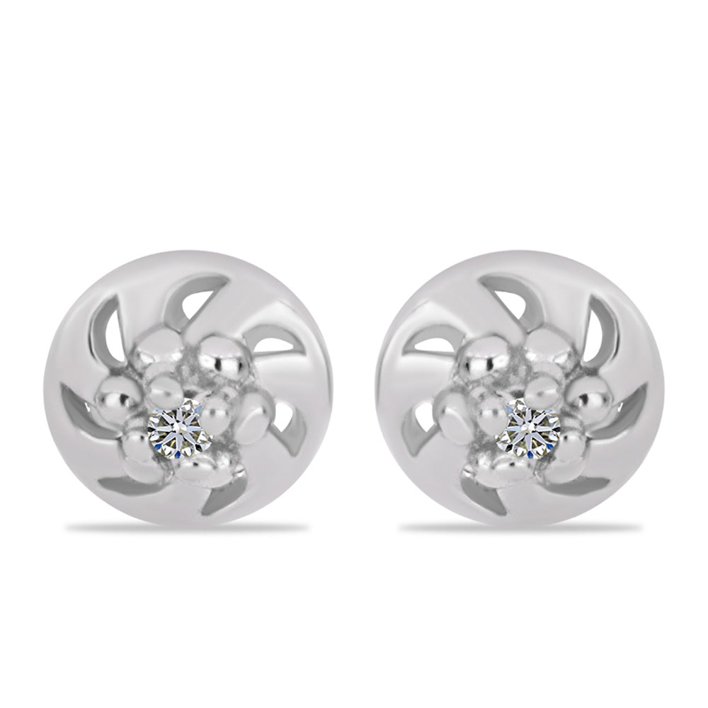 Silberohrringe mit weißem Diamant