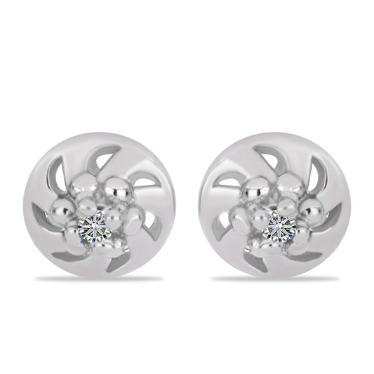 Silberohrringe mit weißem Diamant