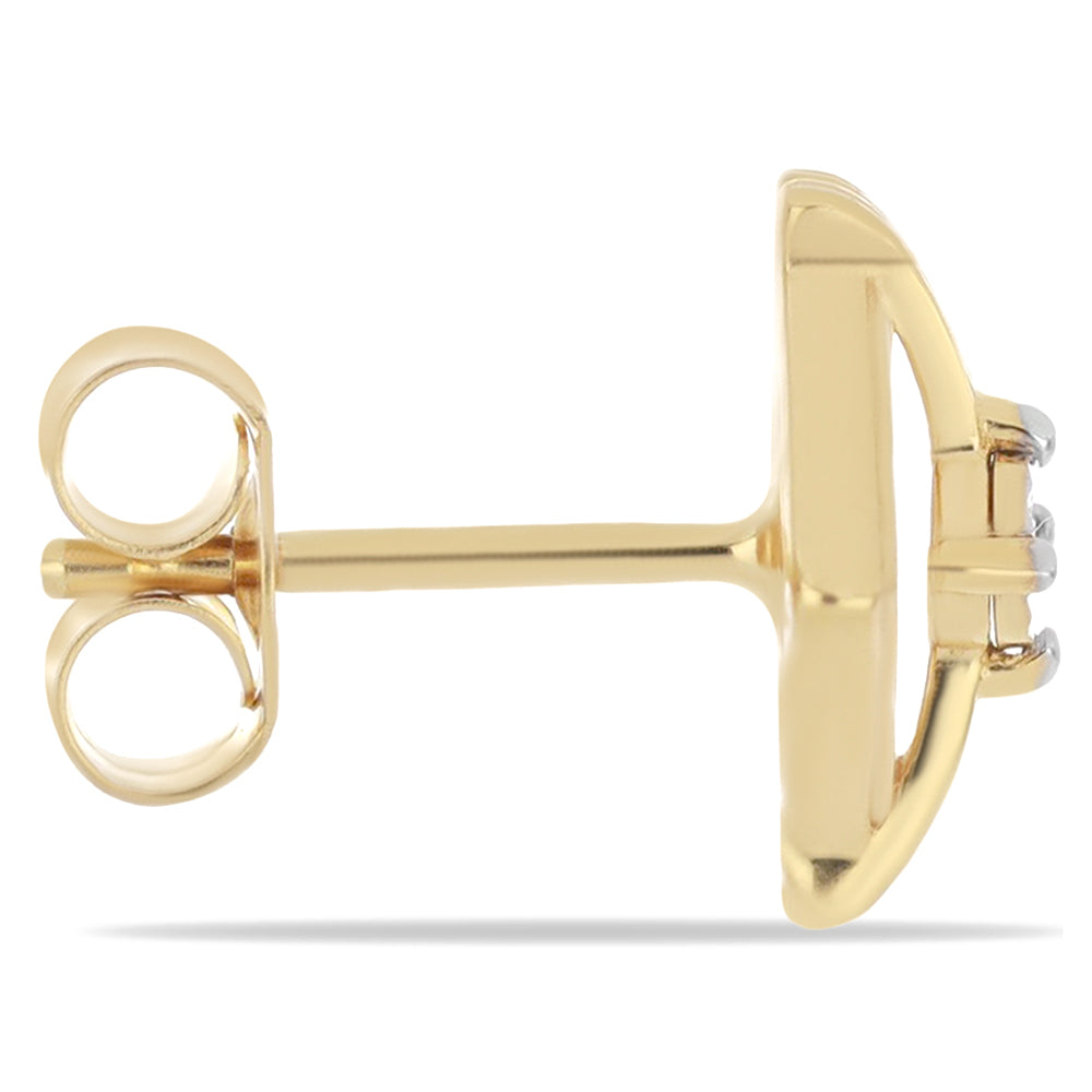 Goldplattierte Silberohrringe mit weißem Diamant 2 