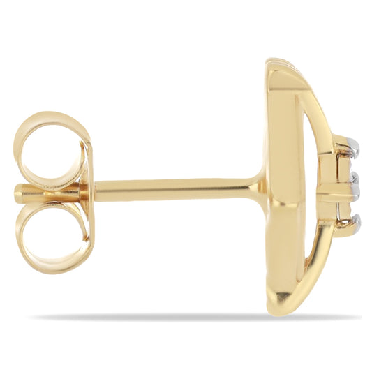 Goldplattierte Silberohrringe mit weißem Diamant