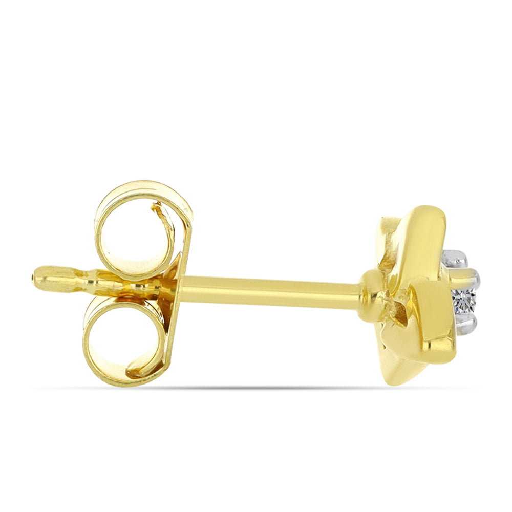 Goldplattierte Silberohrringe mit weißem Diamant 2 