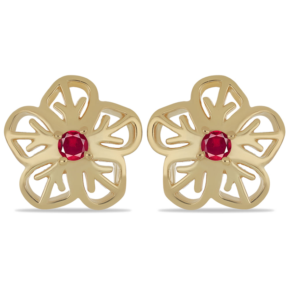 Goldplattierte Silberohrringe mit Rubellit aus Cruzeiro 1 